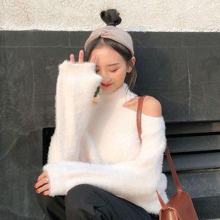 Halter Off-shoulder Flurry Sweater