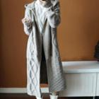 Hooded Open Front Cable-knit Cardigan