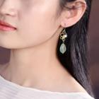 Gemstone Faux Pearl Dangle Earring