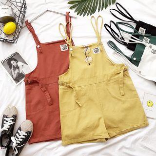 Plain Belted Cuffed Jumper Shorts