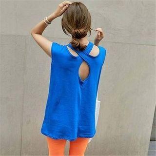 Cutaway-back Letter Print Tank Top