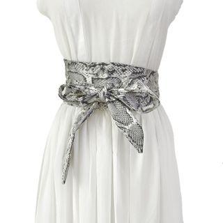 Animal Pattern Lace-up Wide Belt