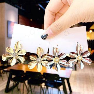 Irregular Metal Flower Drop Earring
