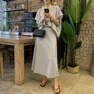 Wrap-back Top & Maxi Flare Skirt Lounge Set