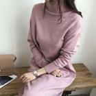 High-neck Long Sweater Dress
