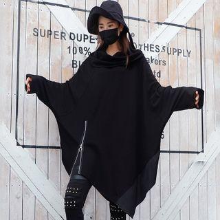 Batwing-sleeve Sweatshirt Black - One Size