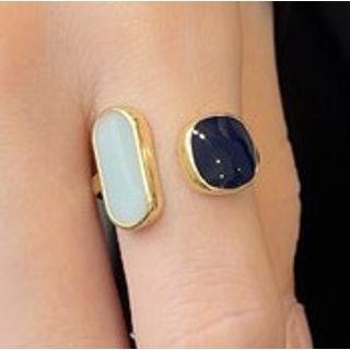 Asymmetric Gemstone Open Ring Ring - One Size
