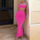 Set: Halter Neck Crop Top + Skirt