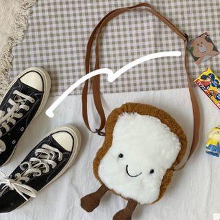 Fleece Bread Crossbody Bag Brown - One Size