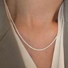 Rhinestone Necklace Mx105 - Silver - One Size