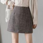Plaid Fleece Mini Skirt