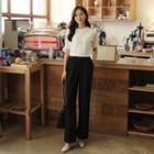 Pintuck-front Straight-cut Dress Pants
