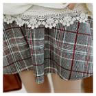 Band-waist Plaid Skirt