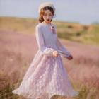 Long-sleeve Maxi Lace Crochet Dress
