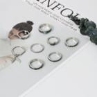 Set Of 8: Embossed Rings