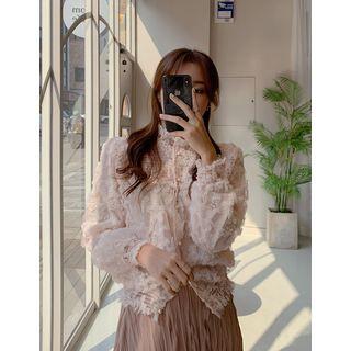 Floral Lace Blouson Cardigan