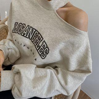 Loa Angeles Letter Cutaway Sweatshirt