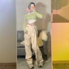 Asymmetrical Cutout Wide Leg Pants