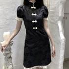 Lace-trim Qipao Dress