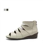 Open-toe Zip-back Sandals