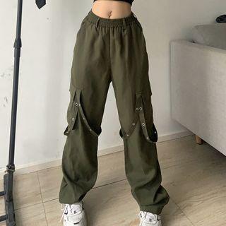 Mid Rise Loose-fit Plain Sweatpants