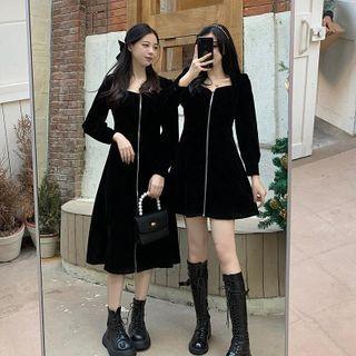 Long-sleeve Midi A-line Dress / Mini A-line Dress