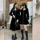Long-sleeve Midi A-line Dress / Mini A-line Dress
