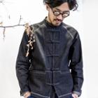 Chinese-style Frog-button Denim Jacket