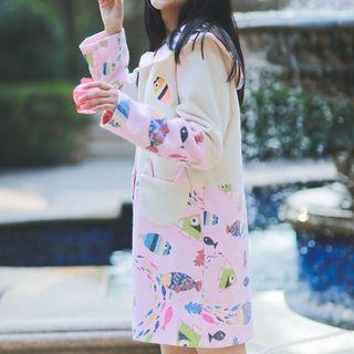 Print Woolen Coat