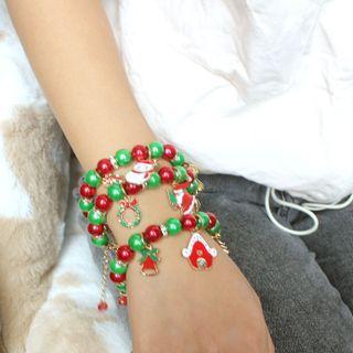 Color Block Bead Christmas Bracelet