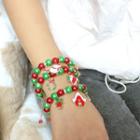 Color Block Bead Christmas Bracelet