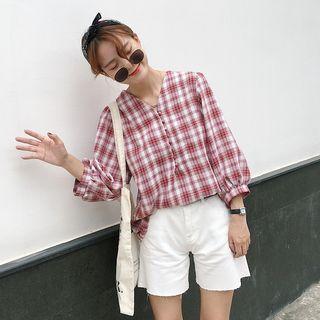 V-neck 3/4 Sleeve Blouse