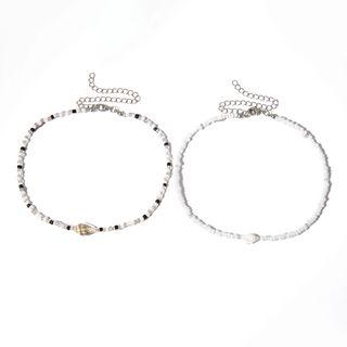 Shell Layered Choker 0252 - Multicolor - One Size