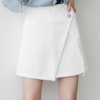 Asymmetric Hem Mini A-line Skirt