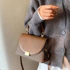 Top Handle Houndstooth Flap Crossbody Bag