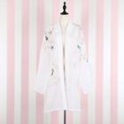Butterfly Embroidered Open-front Jacket