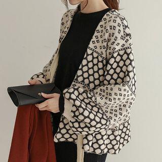 Patterned Tie-waist Cardigan