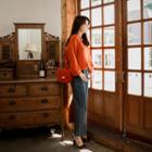 Round-neck Rib-knit Sweater