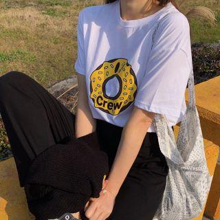 Donut-printed Cotton T-shirt