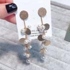Faux Pearl Matte Disc Dangle Earring 1 Pair - Gold - One Size