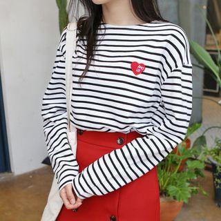 Heart Detail Stripe T-shirt