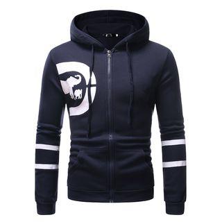 Hood Print Zip Jacket