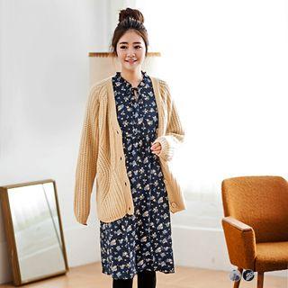 Floral Tie Neck Shirt Dress