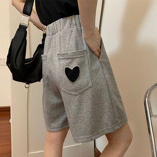 Heart Wide-leg Sweatshorts