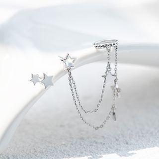 Asymmetrical Star Stud Earring 1 Pair - Stud Earrings - Silver - One Size