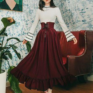 Set: Knit Top + Maxi A-line Skirt