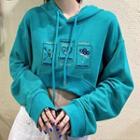 Long-sleeve Cropped Printed Hoodie
