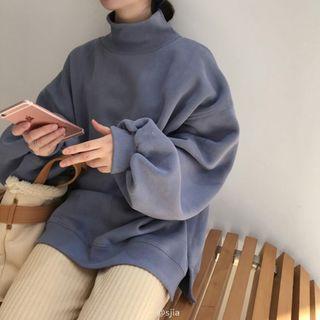 Mock-neck Sweatshirt / Crop Wide Leg Pants