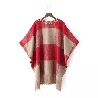 Plaid Knit Cape