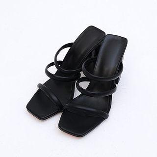 High Block-heel Strappy Mules